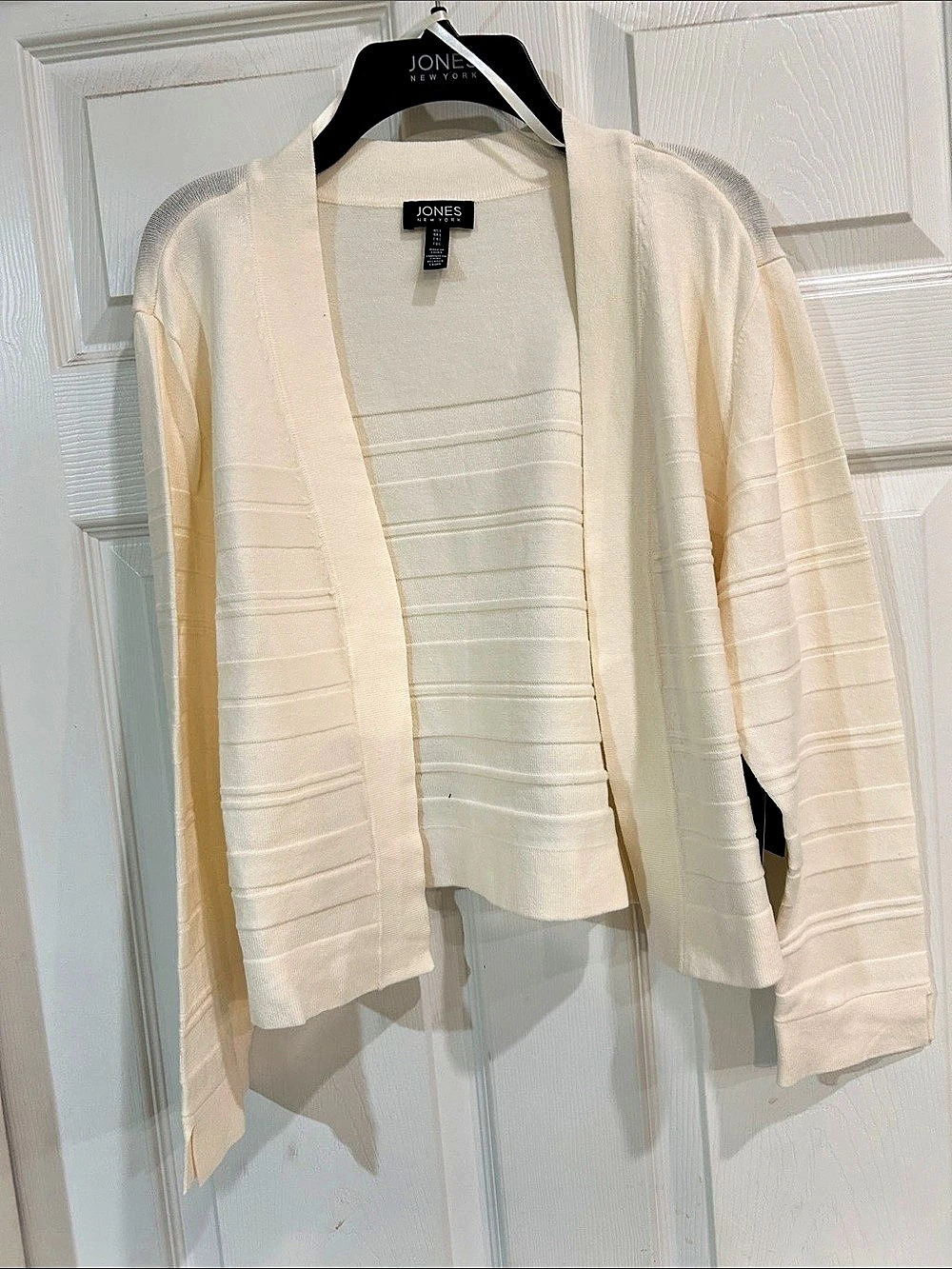 Jones New York Open Front Icon Cardigan Cream